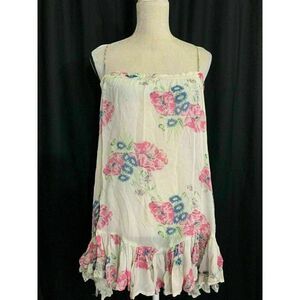 Top Shop Womens Floral Ivory Pink Blue Green Flowy Tank Top Size 4 Small
